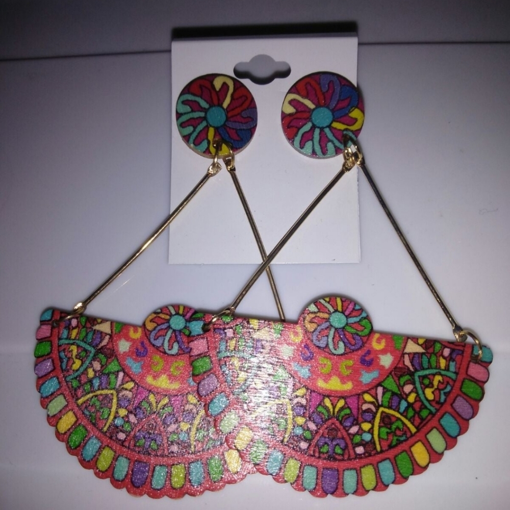 BOHEMIAN WOOD EARRINGS